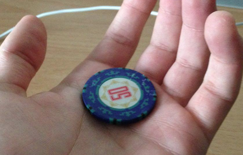 Using a poker chip as a totem