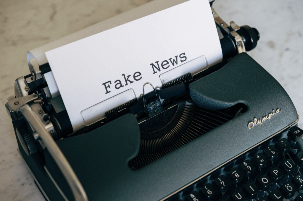 Fake News typed on paper